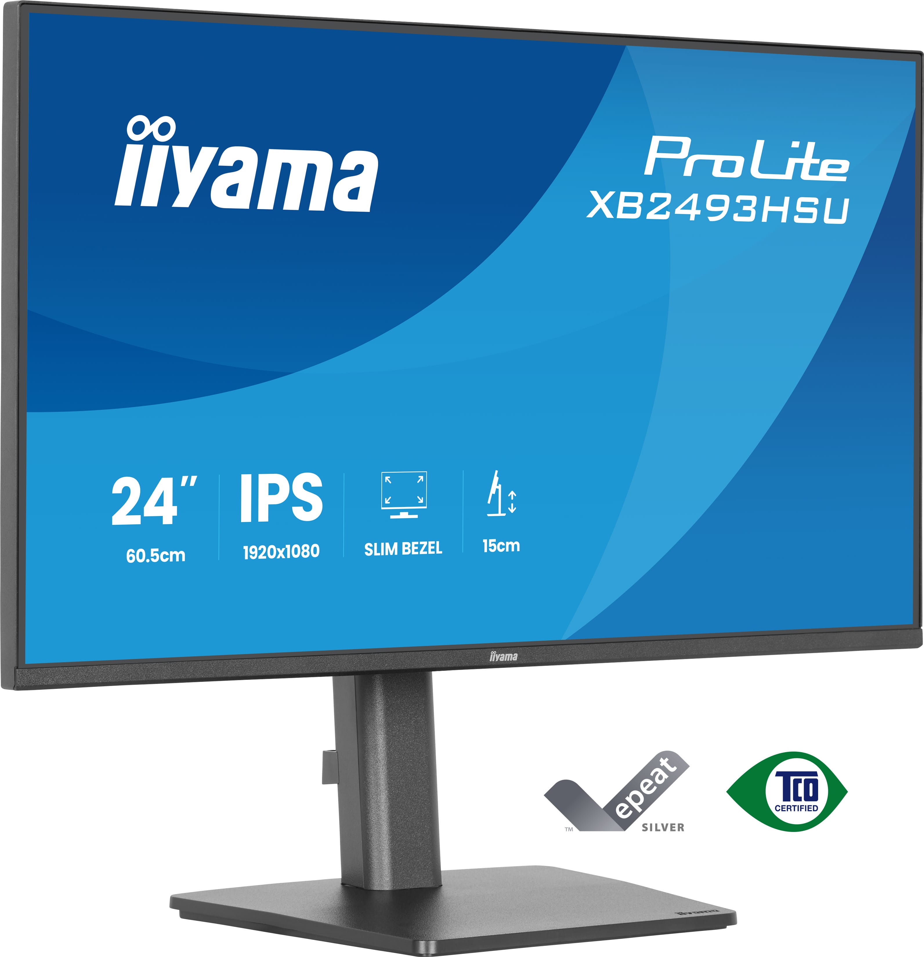 iiyama ProLite XB2493HSU-B1 | 24" Full HD IPS Monitor 120Hz – Ergonomisch für moderne Arbeitsplätze