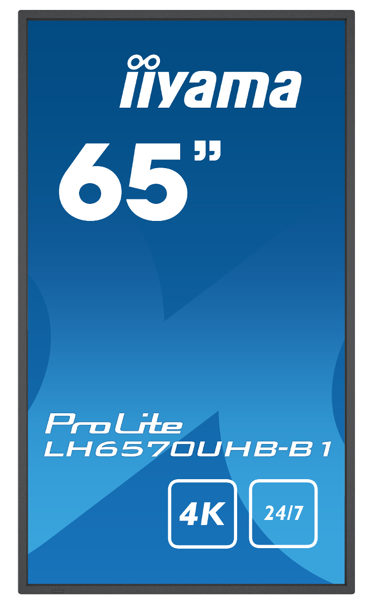 Iiyama ProLite LH6570UHB-B1 | 65" (165,3cm) | Landscape + Portrait  24/7 usage slim design